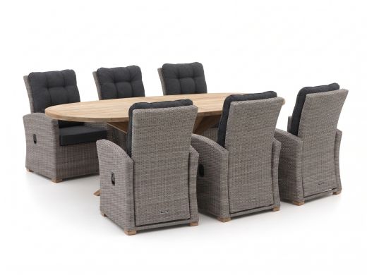 Intenso Mazzano/ROUGH-Y Ellips 240cm dining tuinset 7-delig verstelbaar