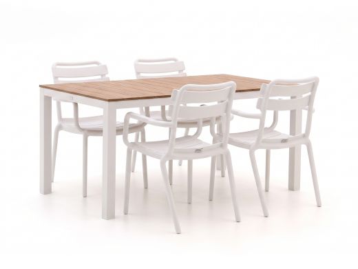Forza Vico/Fidenza 160cm dining tuinset 5-delig stapelbaar