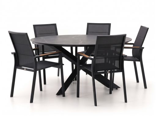 Bellagio Albinea/Lodola ø150cm dining tuinset 6-delig stapelbaar