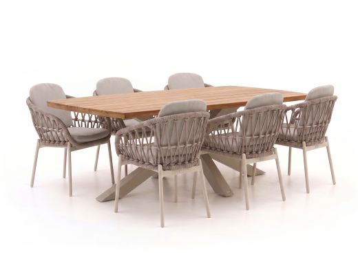 Bellagio Cupello/Induno Deens ovaal 220cm dining tuinset 7-delig