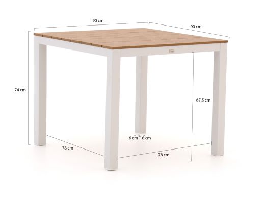 Bellagio Avenza/Fidenza 90cm dining tuinset 3-delig verstelbaar