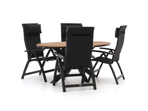 Bellagio Fermo/Fidenza ovaal 180cm dining tuinset 5-delig verstelbaar