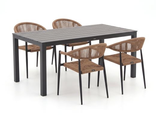Manifesto Belpasso/Menzano 160cm dining tuinset 5-delig stapelbaar