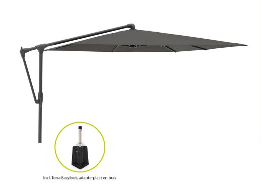 Glatz Sunwing Casa zweefparasol 270x270cm - Antraciet (155) (incl. Terra Easyfoot) (incl.hoes)