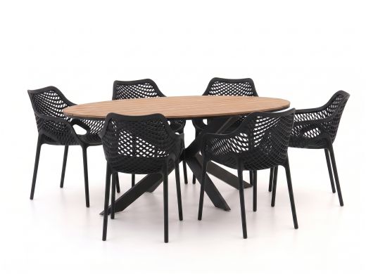 Forza Ripi/Fidenza 220cm ovaal dining tuinset 7-delig stapelbaar