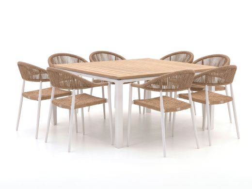 Manifesto Belpasso/Linosa 160x160cm dining tuinset 9-delig stapelbaar