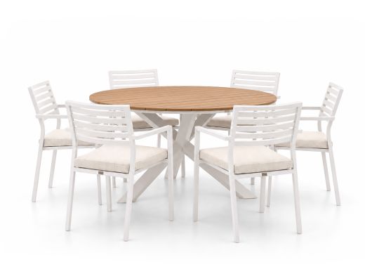 Bellagio Rumo/Fidenza ø149cm dining tuinset 7-delig stapelbaar