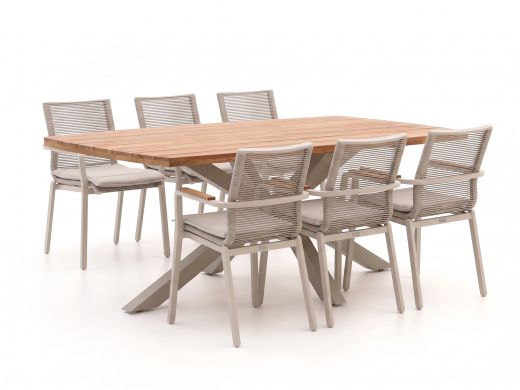 Bellagio Marudo/Induno Deens Ovaal 220cm dining tuinset 7-delig stapelbaar