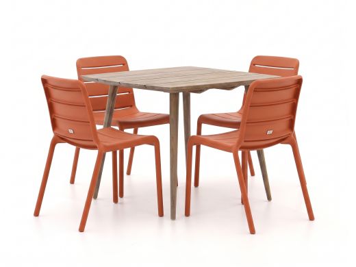 Forza Narni/ROUGH-K 90cm dining tuinset 5-delig stapelbaar