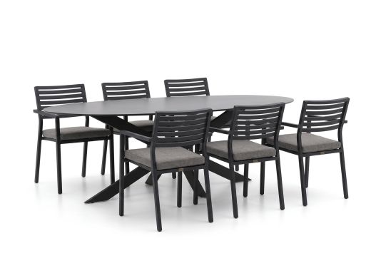 Bellagio Rumo/Furato ellips 200cm dining tuinset 7-delig stapelbaar