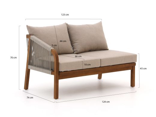 Bellagio Perzano loungemodule rechterarm 124cm