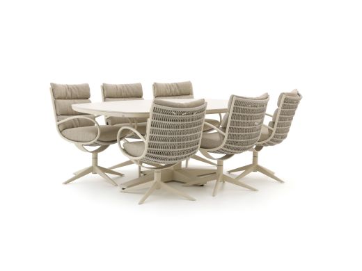 Apple Bee Camp Bay/Zanzibar Deens Ovaal 220cm dining tuinset 7-delig