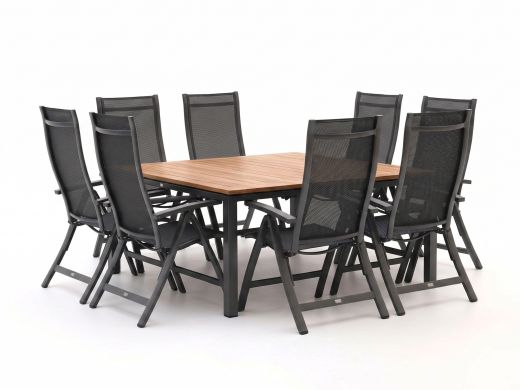 Bellagio Trappeto/Linosa 160x160cm dining tuinset 9-delig verstelbaar