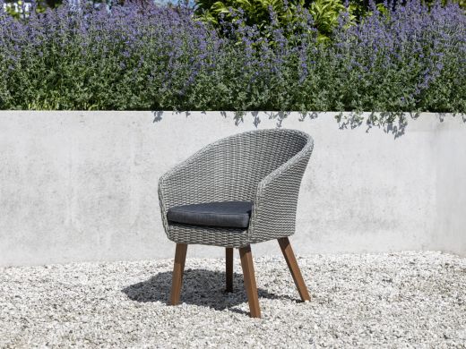 Intenso Tropea dining tuinstoel - Grijs - Antraciet - Wicker (vlechtwerk)