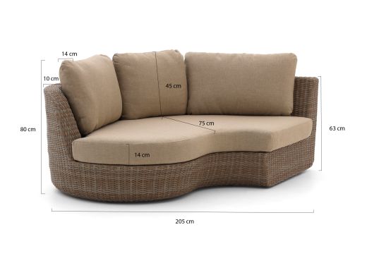 Intenso Santa Ninfa loungemodule rechterarm 205cm incl. hoek element