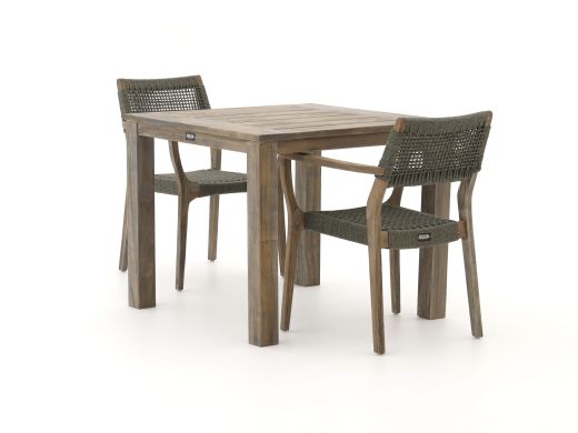ROUGH-L Rope/ROUGH-S 90cm dining tuinset 3-delig stapelbaar