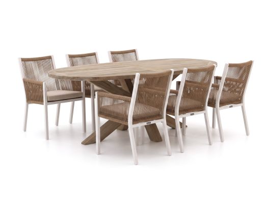 Manifesto Rivola/ROUGH-Y Ellips 200cm dining tuinset 7-delig