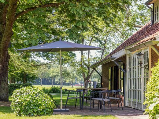Glatz Alu-Smart parasol ø 300cm - Stone Grey (157) (incl. Shadowline voet 50 kg)