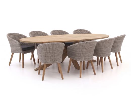 Intenso Tropea/ROUGH-Y Ellips 280cm dining tuinset 9-delig