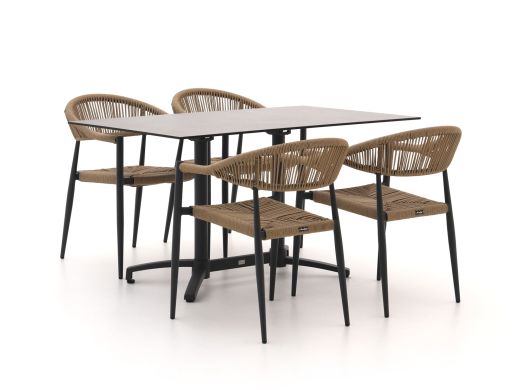 Manifesto Belpasso/Canzo 140cm dining tuinset 5-delig stapelbaar inklapbaar