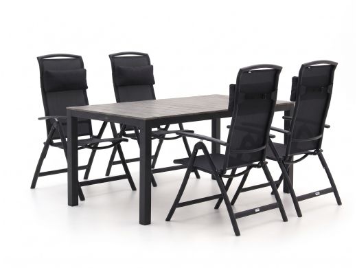Forza Capri/Fidenza 160cm dining tuinset 5-delig verstelbaar