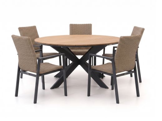 Manifesto Villongo/Fidenza ø149cm dining tuinset 6-delig stapelbaar