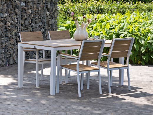 Bellagio Fidenza dining tuinstoel stapelbaar - Wit - Ecru - Polywood
