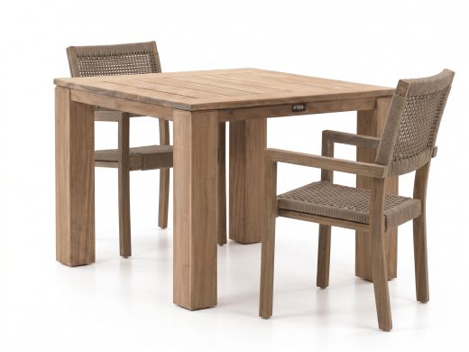 ROUGH-Batang Rope/ROUGH-X 100cm dining tuinset 3-delig stapelbaar