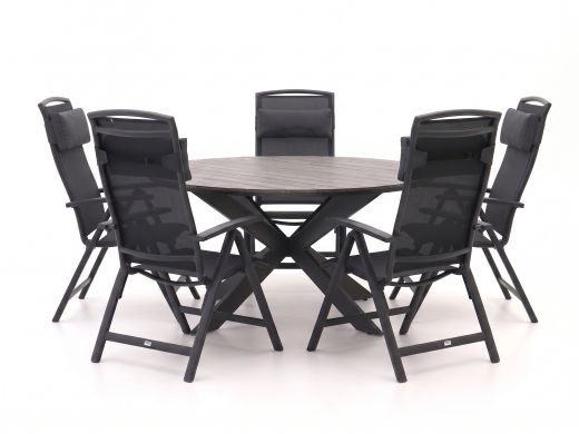 Forza Capri/Fidenza ø149cm dining tuinset 6-delig verstelbaar