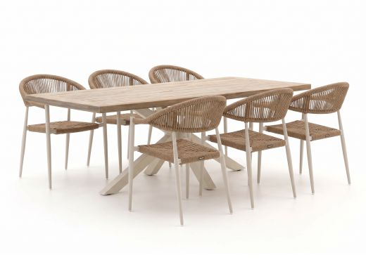 Manifesto Belpasso/Montorio 220cm dining tuinset 7-delig stapelbaar