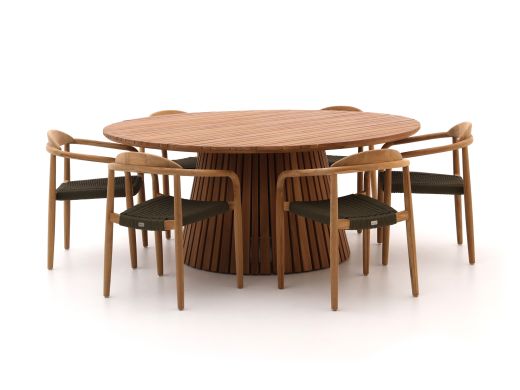 Bellagio Berbaro/Santa Severina ø180cm dining tuinset 7-delig stapelbaar