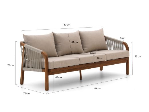 Bellagio Perzano lounge tuinbank 3-zits 188cm