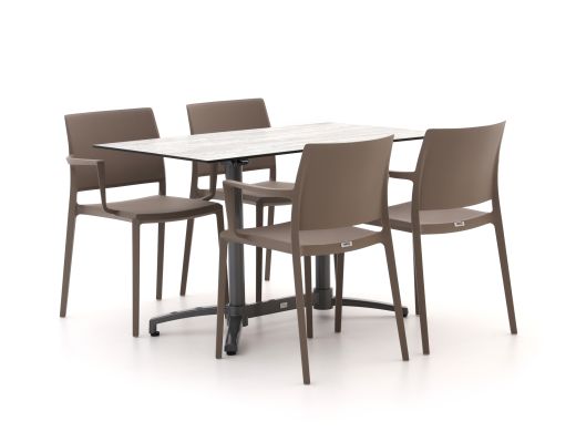 Forza Sile/Canzo 120cm dining tuinset 5-delig stapelbaar inklapbaar
