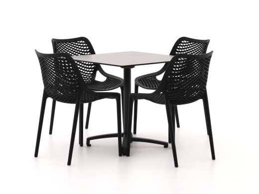 Forza Ripi/Canzo 80cm dining tuinset 5-delig stapelbaar inklapbaar