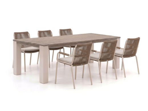 Bellagio Caronia/ROUGH-X 240cm dining tuinset 7-delig stapelbaar