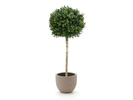 Designplants/Luca Lifestyle Buxus bol kunstboom (h:110cm) met Terreno New Egg bloempot - Groen (UV bestendig) (bloempot = Sand)