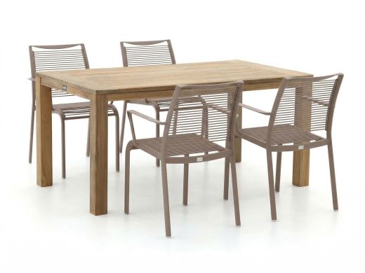 Apple Bee Hawaii/ROUGH-S 160cm dining tuinset 5-delig stapelbaar