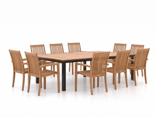 Sunyard Jakarta/Linosa 240x160cm dining tuinset 11-delig stapelbaar