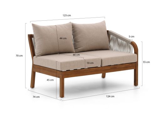 Bellagio Perzano loungemodule linkerarm 124cm