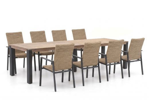 Manifesto Villongo/ROUGH-S 300cm dining tuinset 9-delig stapelbaar