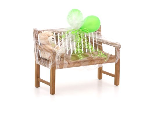 Kinder tuinbank 75x40x56cm/KiKabeer Groot 30cm Bruin