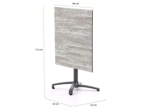 Bellagio Canzo klaptafel 80x80x73cm - Kunststof
