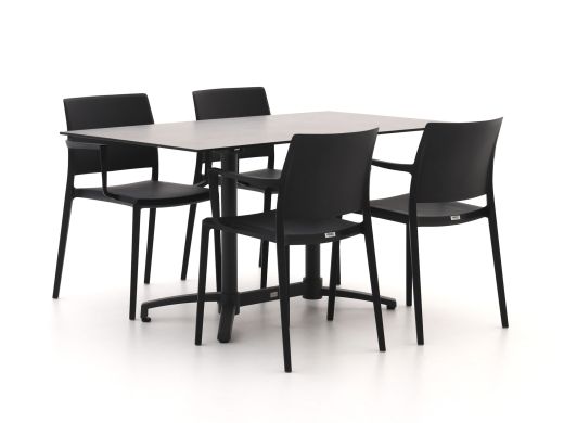 Forza Sile/Canzo 140cm dining tuinset 5-delig stapelbaar inklapbaar