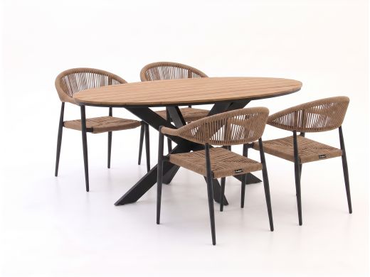 Manifesto Belpasso/Fidenza 180cm ovaal dining tuinset 5-delig