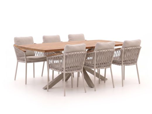 Bellagio Birgi Novo/Induno Deens Ovaal 220cm dining tuinset 7-delig stapelbaar