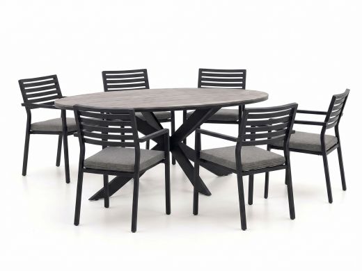 Bellagio Rumo/Fidenza ovaal 220cm dining tuinset 7-delig stapelbaar