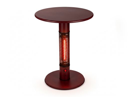 Monti HeatLine Pulse tafel met terrasverwarmer 1500W ø60cm (h: 75cm) - Red
