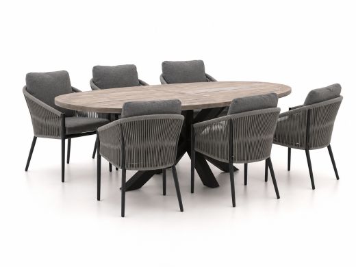 Bellagio Mineo/ROUGH-Y Ellips 240cm dining tuinset 7-delig