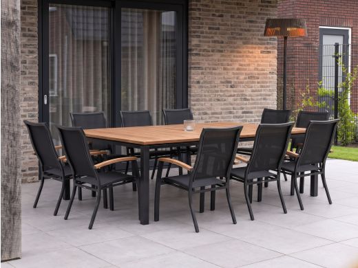 Bellagio Lugo/Linosa 240x160cm dining tuinset 11-delig stapelbaar