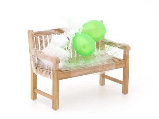 Kinder tuinbank 75x40x56cm/KiKabeer Groot 30cm wit